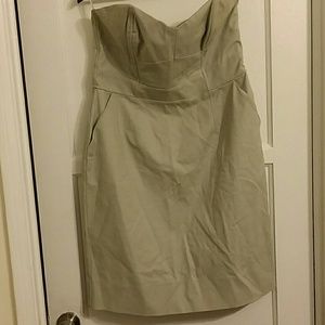 *plus size* grey strapless dress